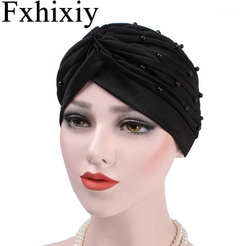 Beanie/Kafatası Kapakları Müslüman Kadınlar Boncuk Fırlatma Pamuk Türban Şapkası Kansery Kemoterapi Kemoterapi Kapak Hanih Headwear Headwrap Kaplama Saç Aksesuarları1