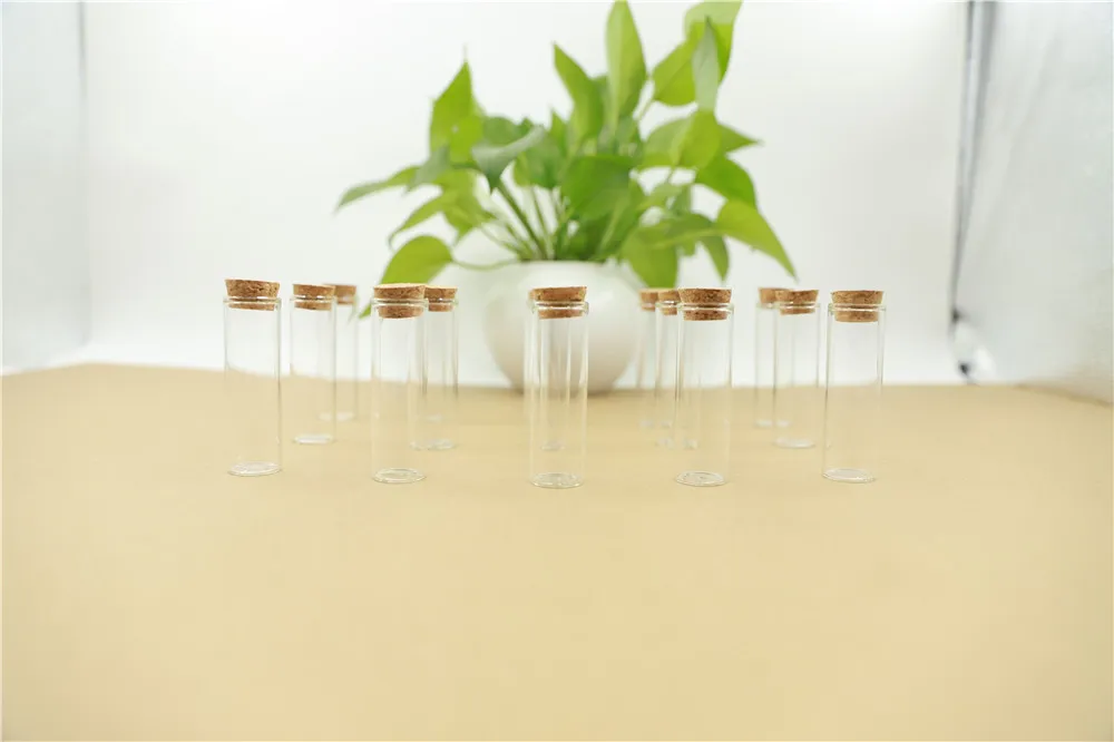 50pcs Glass Bottle 22mm Test Tube Cork Stopper Mini Spice Bottles Container Small DIY Jars Vials Tiny Bottles glass (4)