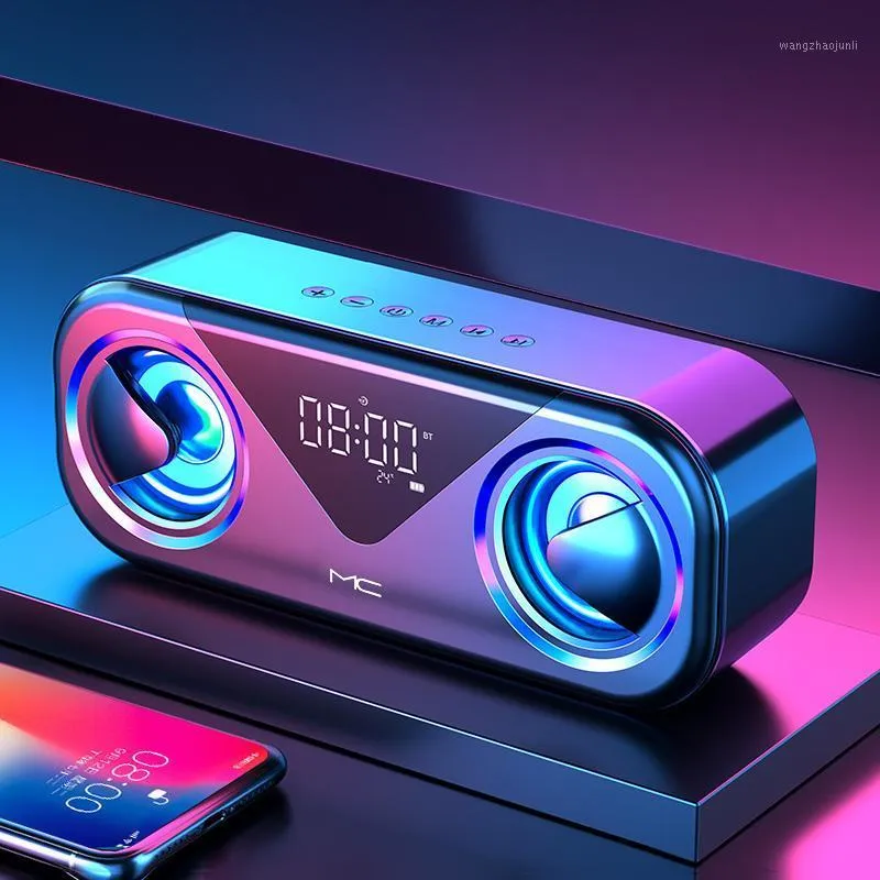 Taşınabilir Hoparlörler Bluetooth Sütun Kablosuz Bluetooth Hoparlör Güçlü Yüksek Boombox Açık Bas Hifi TF FM Radyo LED Işık1