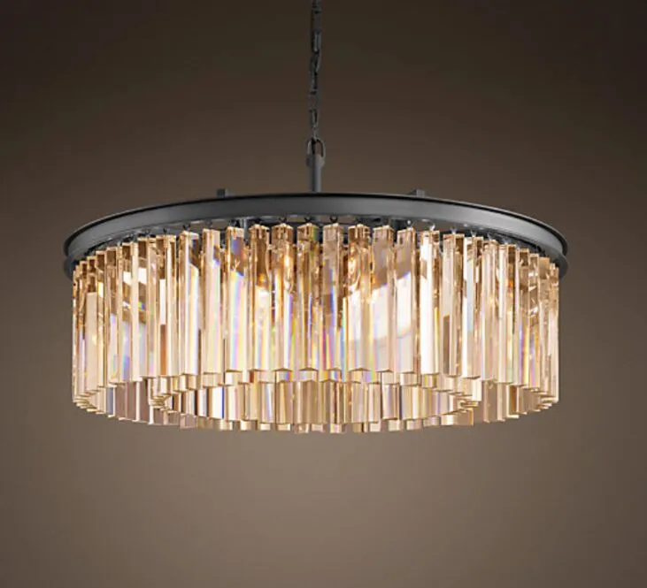 Новый стиль Crystal Crystal Chastelier осветительный прибор роскошный круглый хромированный корпус хрустальные люстра освещение гостиной