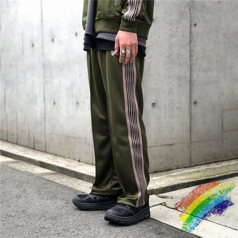 Högkvalitativa band Broderi Sweatpants Joggare Striped Pants Män Kvinnor 1 Byxor