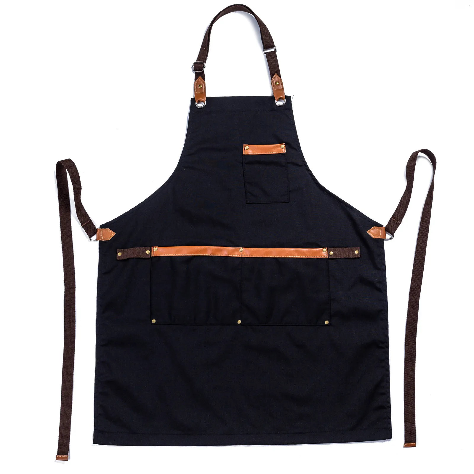 2020 Nieuwe Canvas Katoen Koken Unisex Keuken Schort Voor Vrouw Mannen Chef Lederen Ober Cafe Shop Bbq Kapper Uniform bib F1214326K