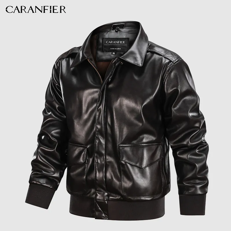 CARANFIER Mens Leather Winter Jacket With Fur Coat Thicken Turn Down Collar Classic Mens Outerwear Jackets In EU Sizes Drop Shipping 201114 From Bai04 52.46 DHgate.Com