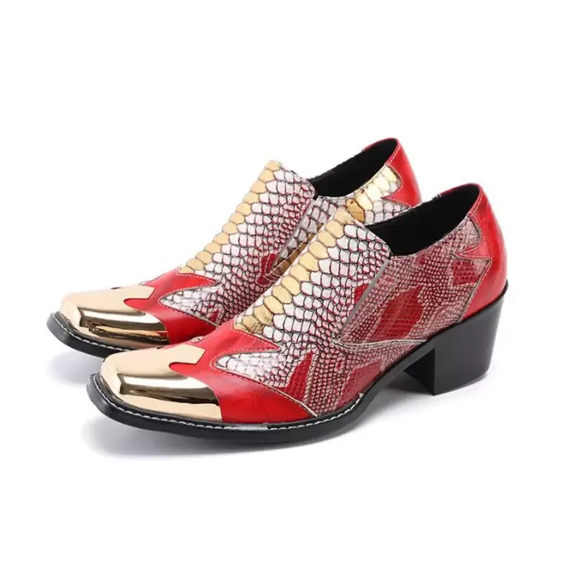 Height Men Red erhöhen Mode High Heel Oxfords echte Lederkleid Metall Zehen Party formelle Männer Bogue Schuhe Schuh Schuh