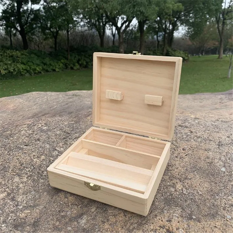 Горячий продавать новый портативный деревянный ящик комплект сигарет аксессуары ручной рулон инструментальный ящик деревянный ящик для хранения