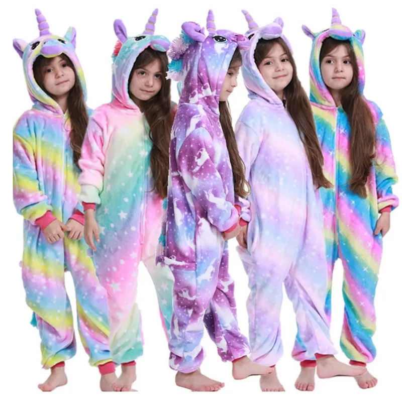 Kigurumi Unicorn Pajamas Animal Onesie For Children Girls Boys