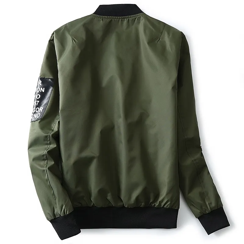  Bomber Jacket - Chaqueta de calle para hombre, color sólido,  chaqueta gruesa, Negro, S : Ropa, Zapatos y Joyería
