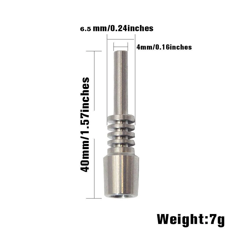 RVS Materiaal Vervanging Nagel Titanium Tip Premium 10mm 14mm 18mm Omgekeerde Grade 2 G2 Ti Tips Nagels Voor Siliconen NC Kit 1 PCS