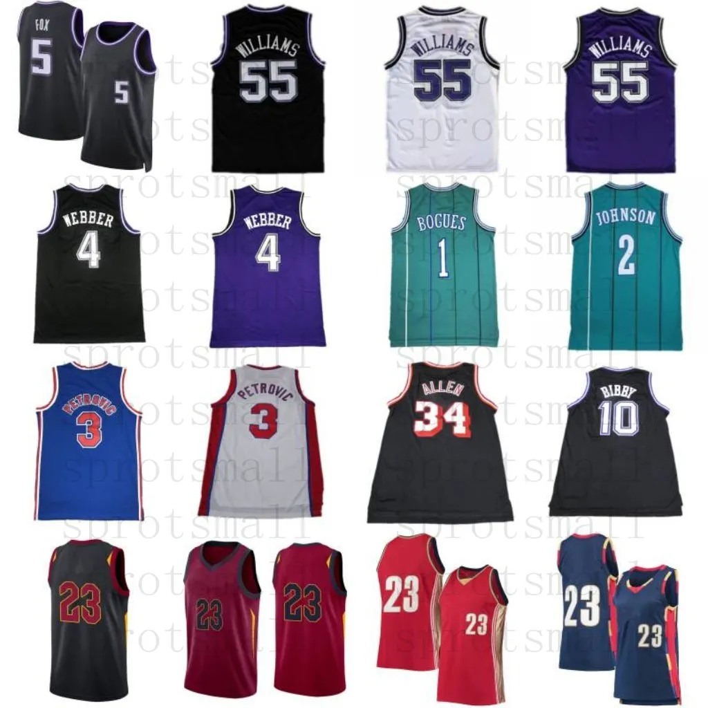 5 de Aaron Fox City Basketball Jersey Mens 1 Tyrone Bogues 2 Larry Johnson 3 Drazen Petrovic 4 Chris Webber 10 Mike Bibby 55 Jason