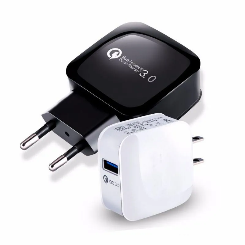 QC3.0 Fast Phoneの壁充電器EU米国のクイック充電USB SAMSUNG S8 Huawei Travel Adapter