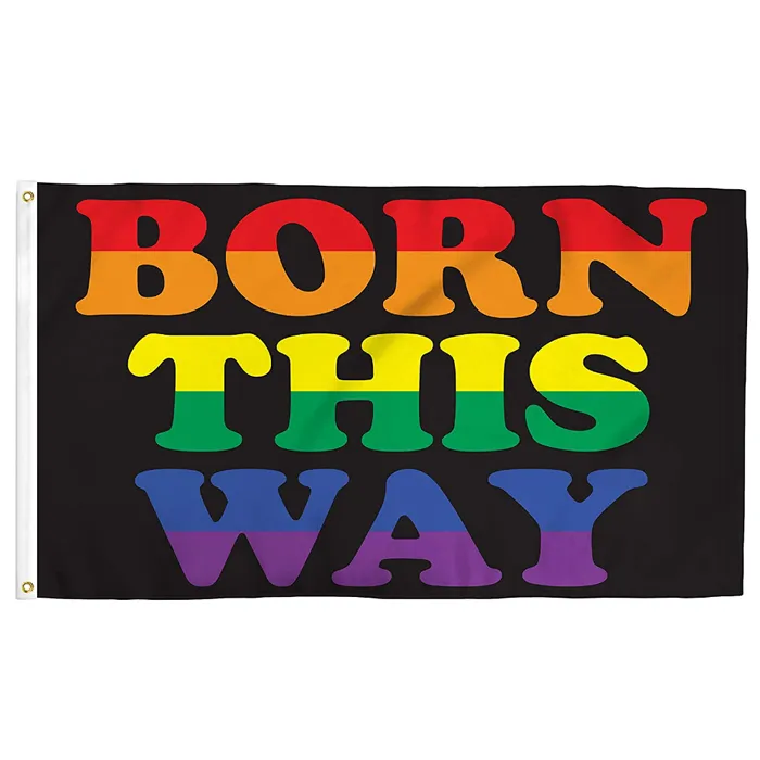 Urodzony w ten sposób 3x5 stóp LGBTQ + Pride Gay and Lesbian Rainbow Flags Banery 3x5ft 100D poliester z dwoma mosiądzami