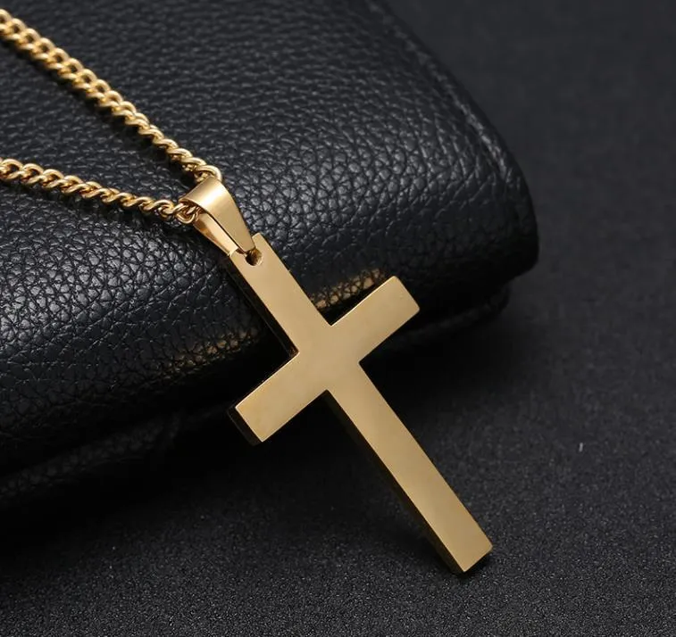 Mens Stainless Steel Cross Pendant Necklaces Party Supplies Men Religion Faith Crucifix Charm Titanium Steels Chain For Women Fashion Jewelry Gift SN4844