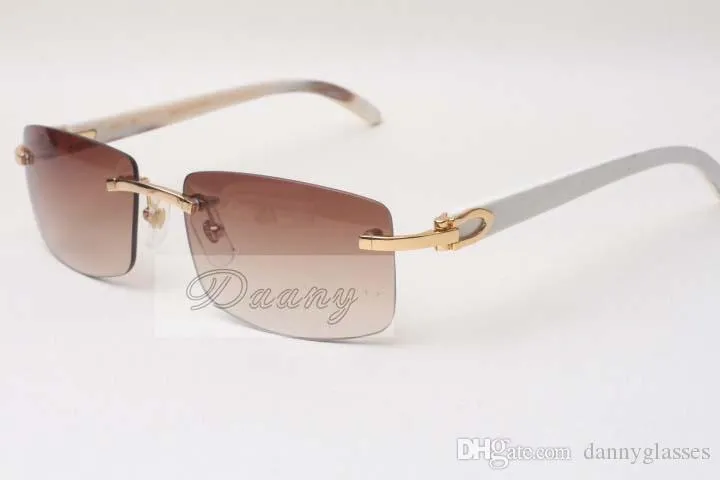 Hot frameless sunglasses glasses 3524012 Natural Ox horn men and women sunglasses glasses eyeglassessize: 56-18-140mm