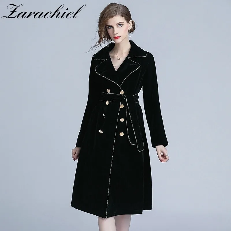 Black suede trench coat womens sale