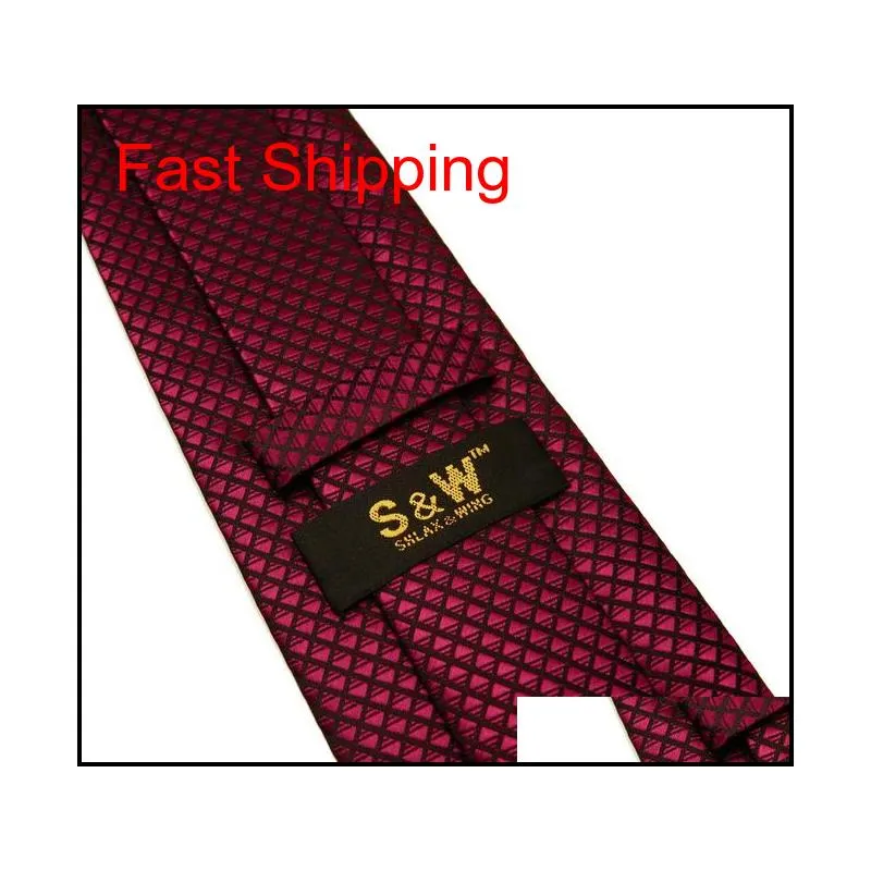 u25 solid checked burgundy crimson black mens neckties 100% silk jacquard woven