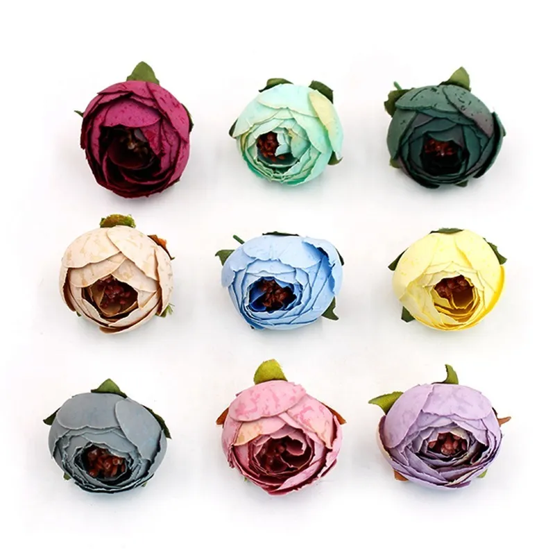 9 colori xiaochamei falso fiore matrimonio set di simulazione di alta qualità fiore decorazione della casa muro di fiori fai da te