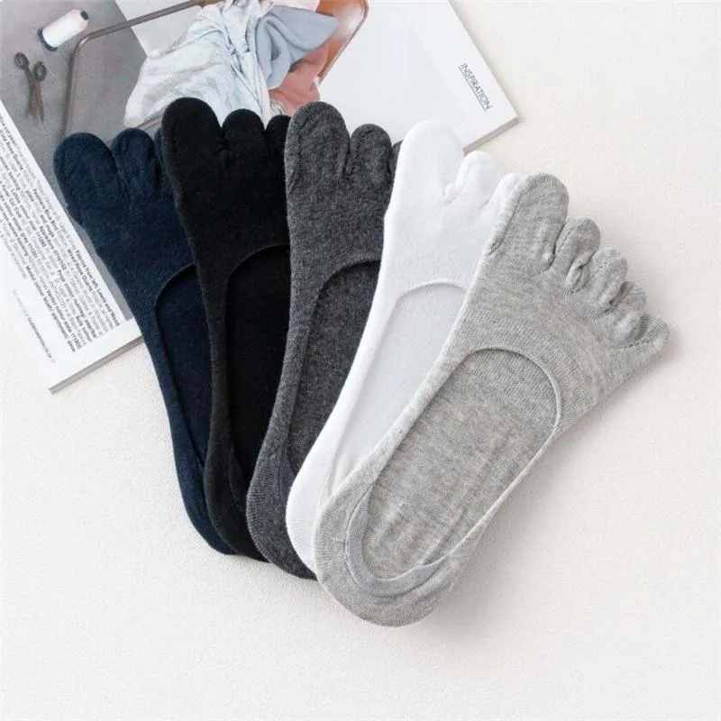 Meias masculinas 1Pair Men Men Five Toe Spring Summer Summer e Autumn Fashion Sock Sock Homem Male Male 5 Dedos Algodão Socks1