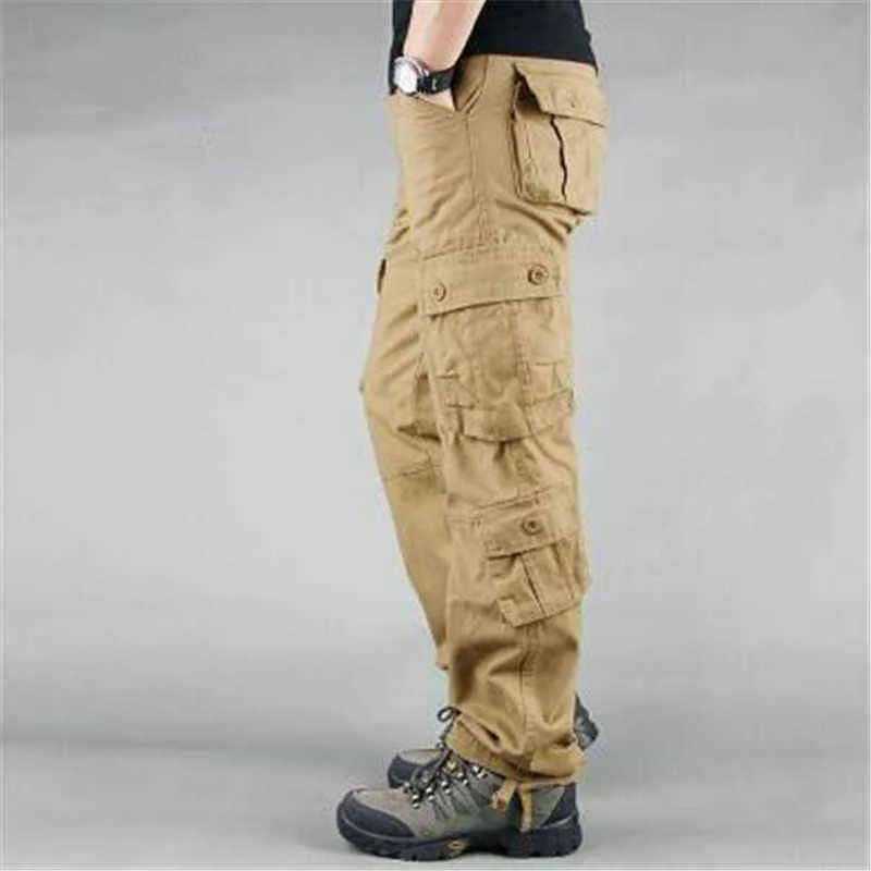 Mode Style militaire hommes Cargo pantalon décontracté multi poches tactique militaire pantalon printemps coton armée pantalon hommes 8 poches H1223
