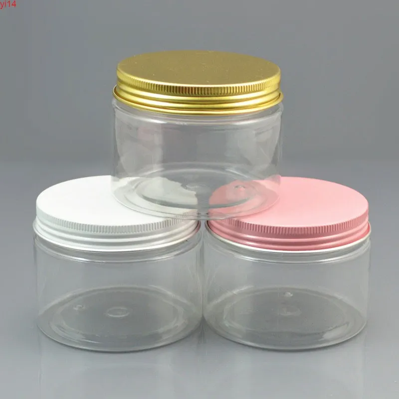 30 x 150 g lege transparante persoonlijke zorg cosmetische crème container wit roze goud aluminium schroefdop huisdier tin theepot voedsel jarhigh qualtity