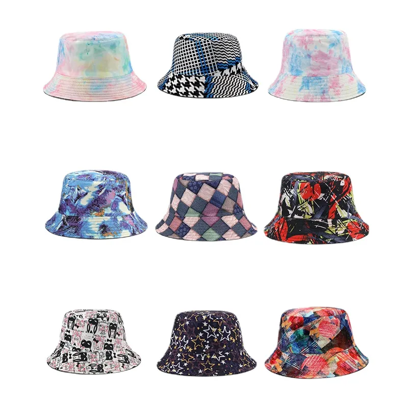 Sping Graffiti Cloches Bucket Hat Women Blooming Color Cap Summer Outdoor Men Sun Protection Hat Gorros Mujer Fishing Gorras