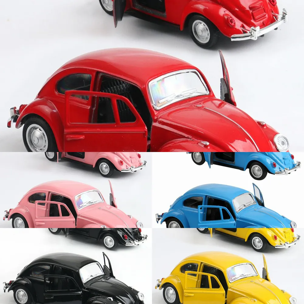 High Simulation Retro Clássico Volkswagen Beetle, 1:36 Alloy Car Modelos, Metal Diecasts, Pull Back Toy Veículos, Frete Grátis Y1201