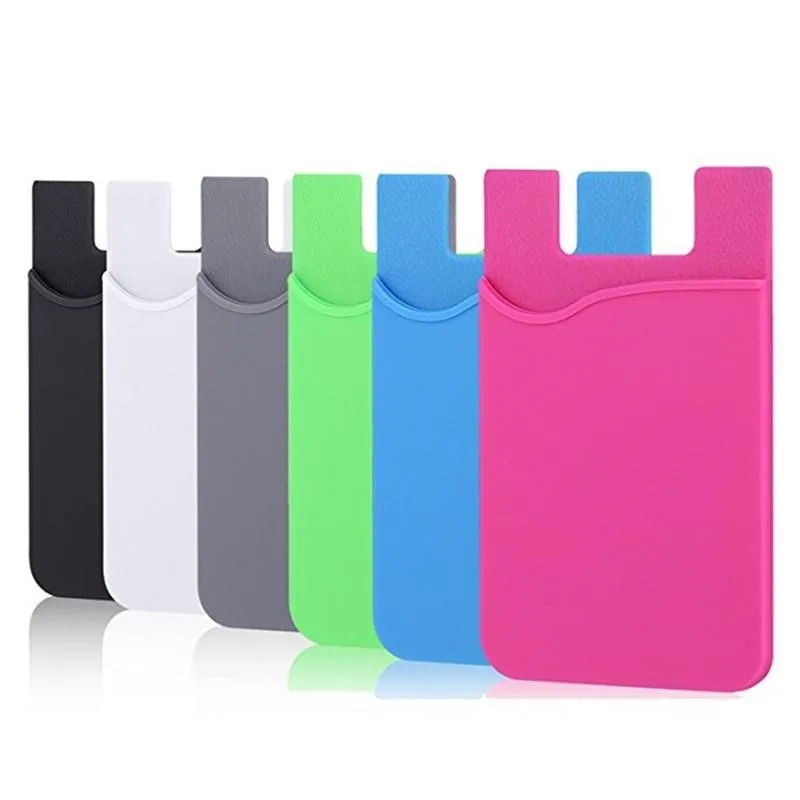 Cell Phone Cases Wallet Silicone Adhesive Stick On Wallets Case For