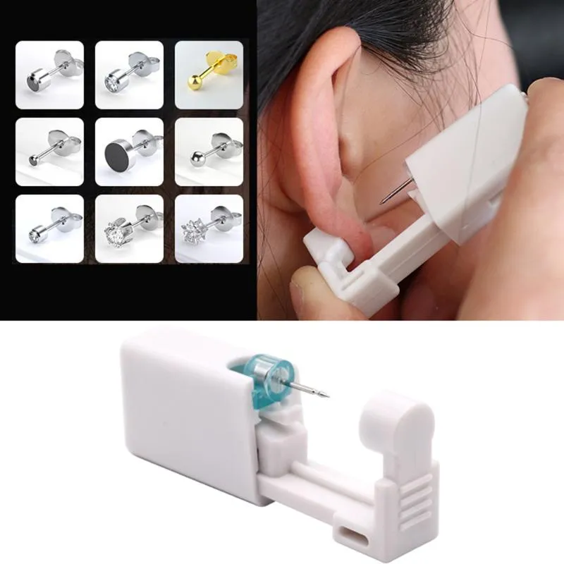 Stud 1pc Wegwerp Steriele Oor Piercing Unit Cartilage Tragus Gun Geen Pijn Piercer Tool Machine Kit DIY Sieraden