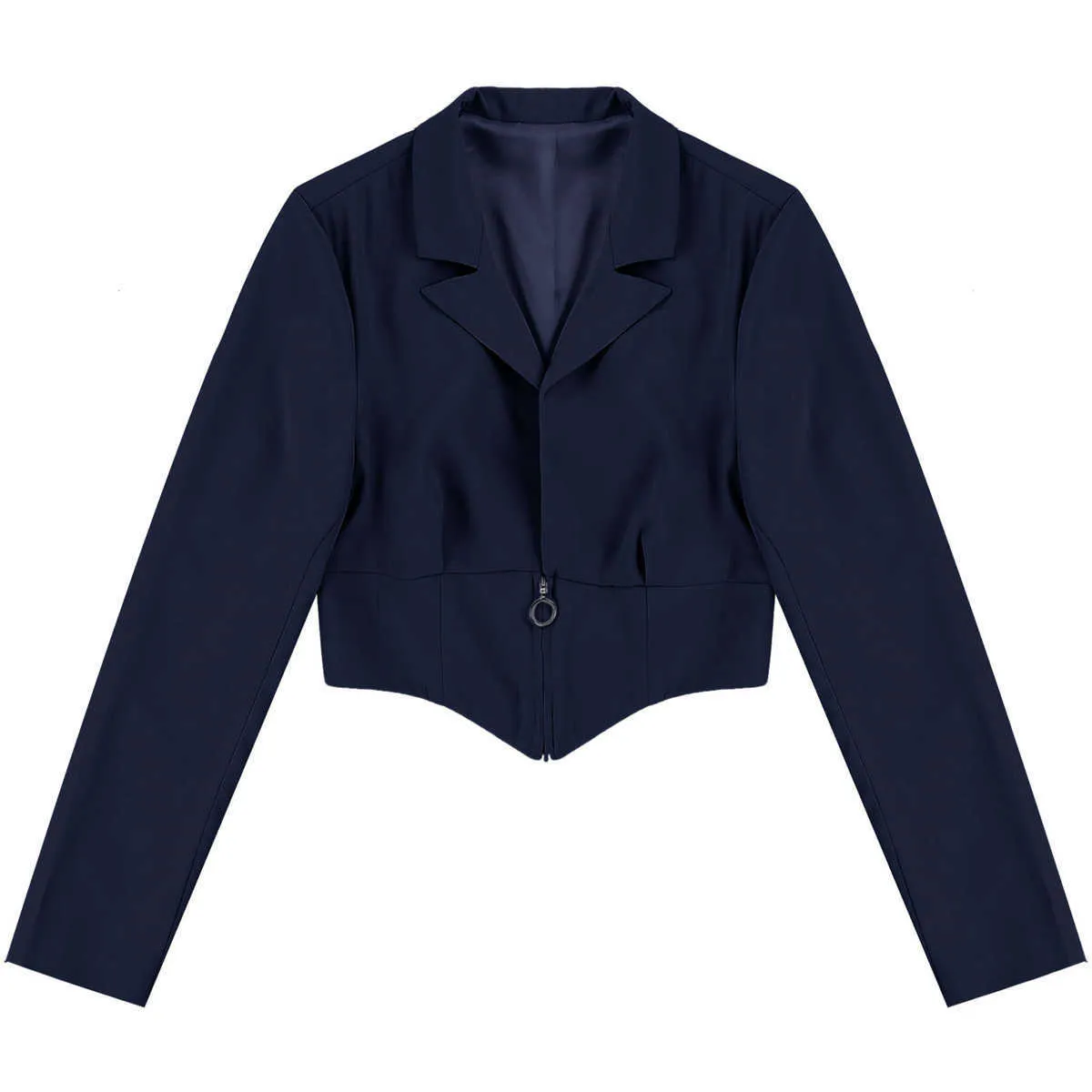 Mode-Frauen Lange Ärmel Blazer Wrap Tops Casual Einfarbig Büro Dame Cropped Blazer Jacke Weibliche Business Anzug Femme arbeitskleidung