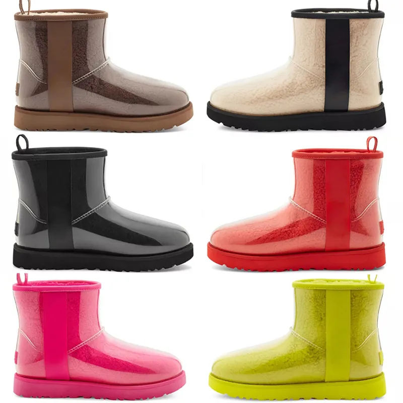Winterlaarzen voor dames enkel laarsjes bont gevoerde lederen slip on platte warme buitenschoenen 2024