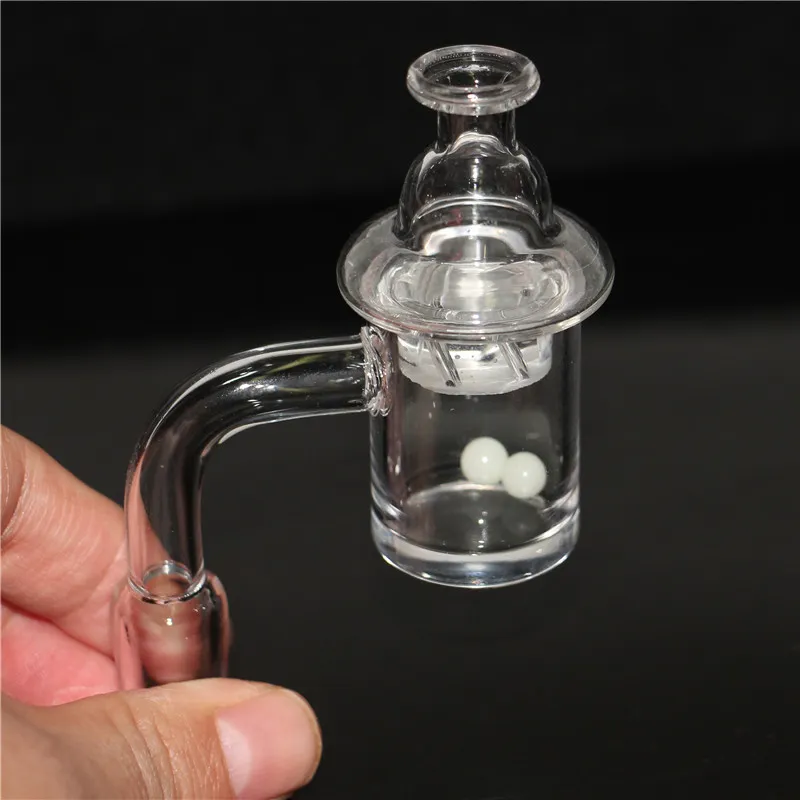 Smoking Quartz Banger Nail with Spinning Bubble Carb Cap and Terp Pearl 10mm 14mm 18mm Joint 45 90 Degrees For Glass Bongs