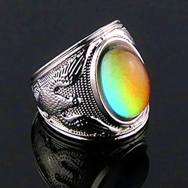 1pcs Men Eagle Mood Ring Changing Color Rings 20 to 23 size