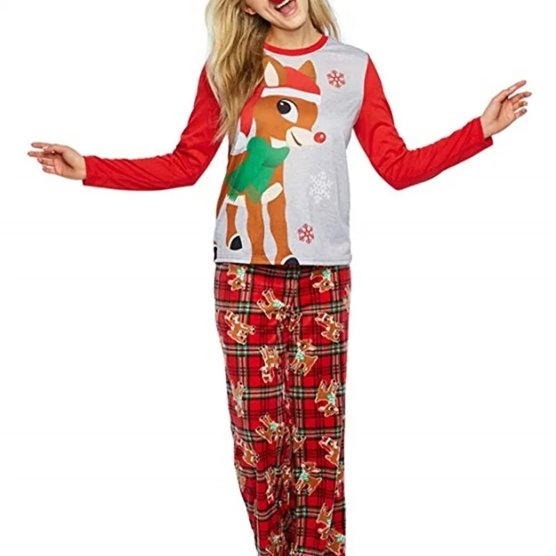 Buffalo Plaid Moose Onesie Pajamas Christmas Pajamas Flannel Moose