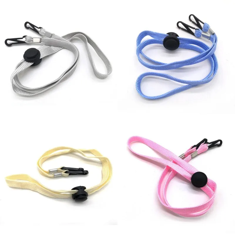 Gezichtsmasker Lanyards Verstelbare Masker Strap met Clips 65cm Kind Volwassen Anti-Lost Masker Leash Pink Blue Black