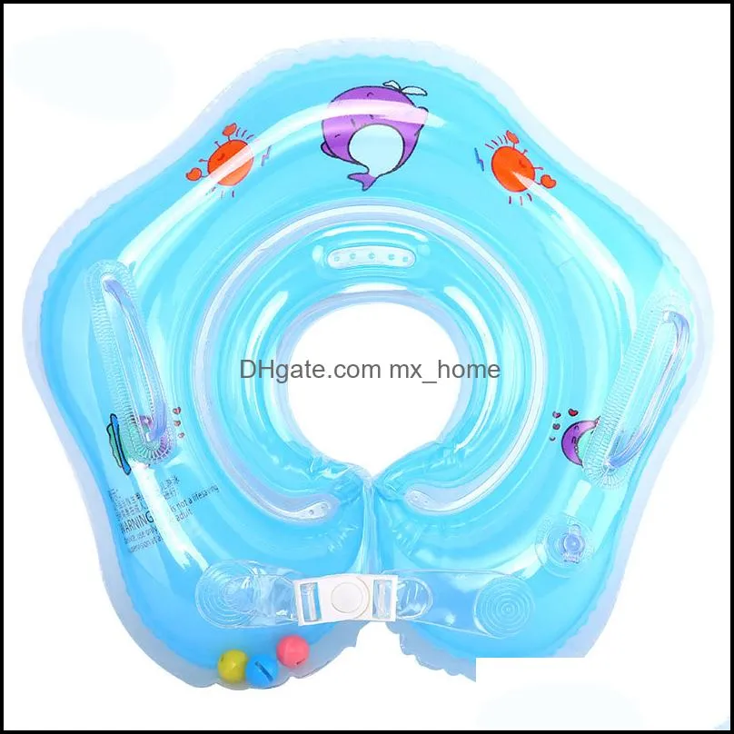 Cute Cartoon Baby Swimming Neck Ring Tube Safety Infant for Bathing Inflatable  Neck Float Swim Circle