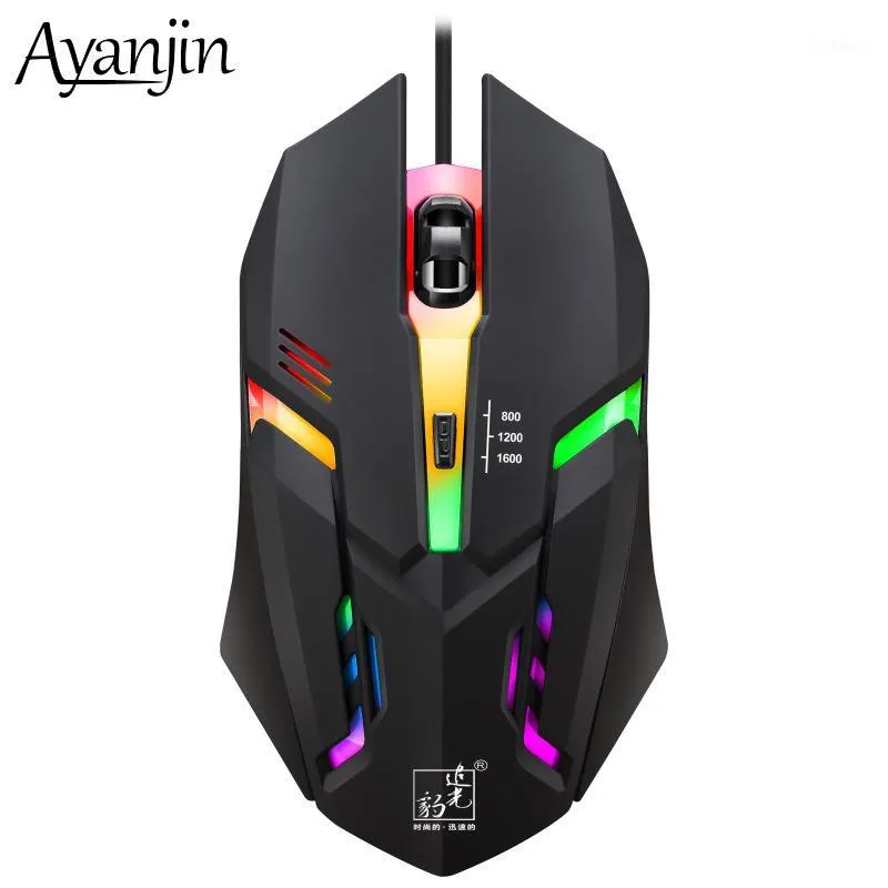 Mice Mouse Wired Gaming 3 Files DPI Optical PC Gamer Computer Office LED Color Light Ergonomic Hands Laptop Game Mause1