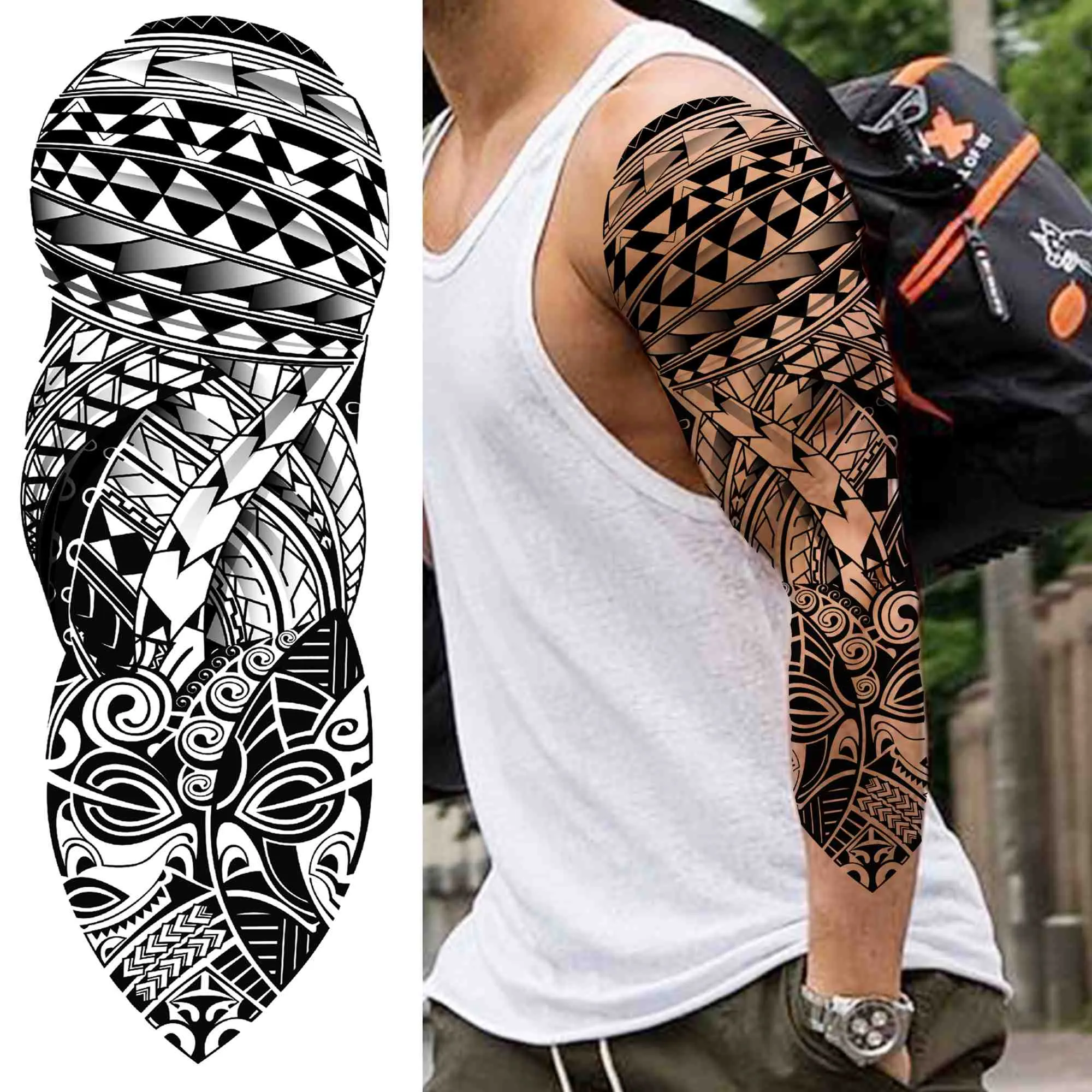 Tribal Maori Temporary Tattoo Sleeve For Men Women Adult Wolf Lion Tattoos  Sticker Black Large Turtle Tiki Fake Tatoos Supplies From Changdou81,  $ | DHgate Israel