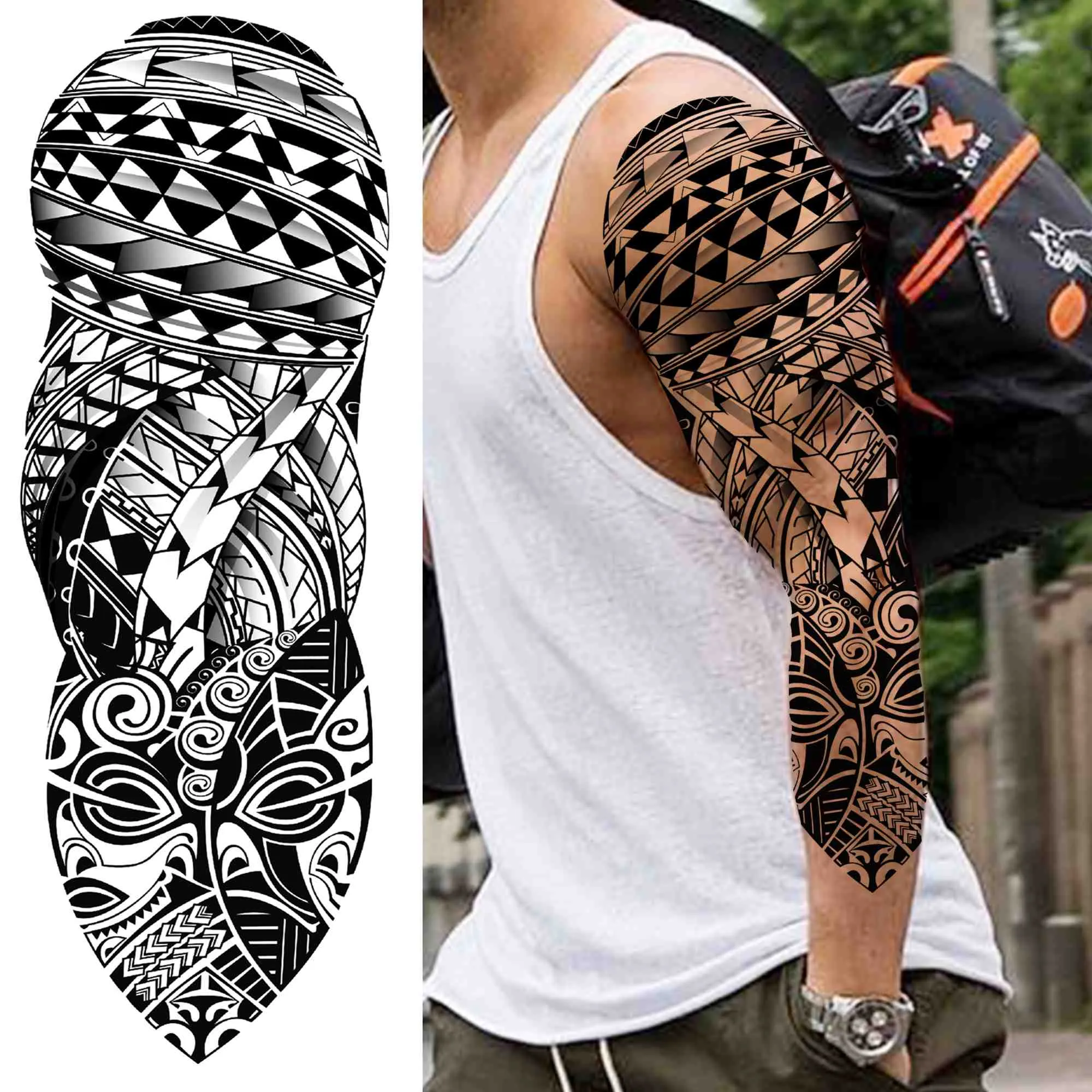Tribal Maori Temporary Tattoo Sleeve For Men Women Adult Wolf Lion Tattoos Sticker Black Large Turtle Tiki Fake Tatoos Supplies From Changdou81, $ | DHgate Israel Tribal Maori Temporary Tattoo Sleeve For Men Women Adult Wolf Lion Tattoos Sticker Black Large Turtle Tiki Fake Tatoos Supplies From Changdou81, $ | DHgate Israel