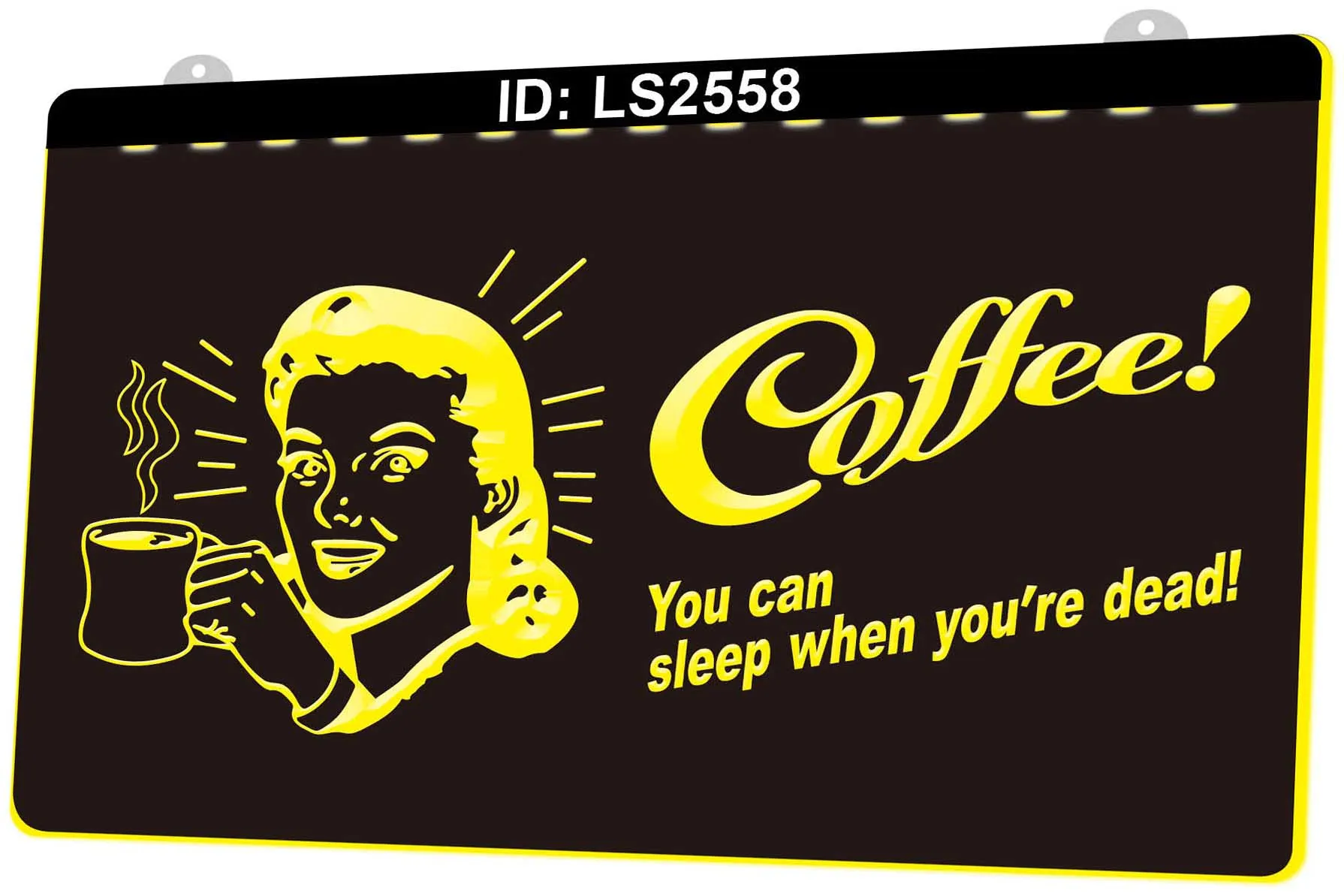 LS2558 Bar Coffee 3D Engraving LED Light Sign Wholesale Retail