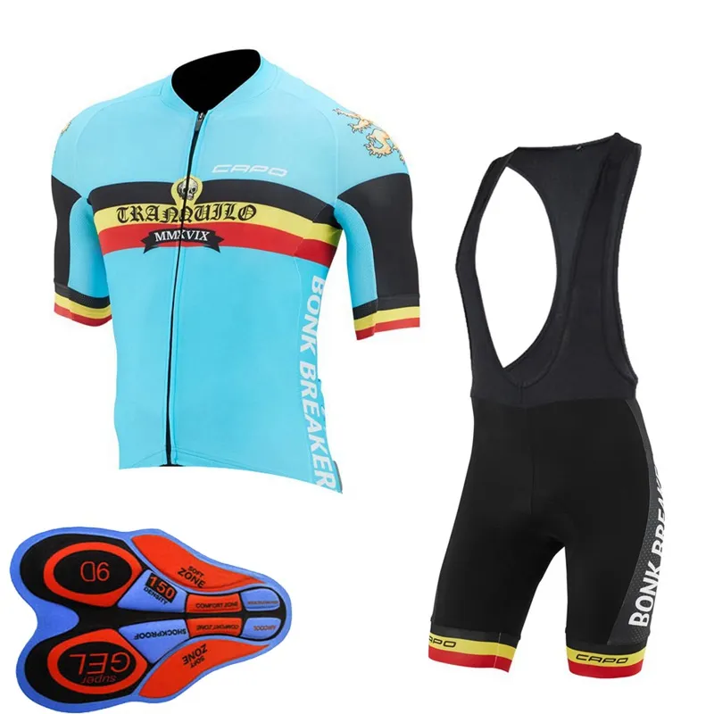 Män Cykling Jersey Set Capo Team Kortärmad Väg Cykel Kläder Sommar Snabb Torr MTB Bike Uniform Outdoor Sportswear Y102605