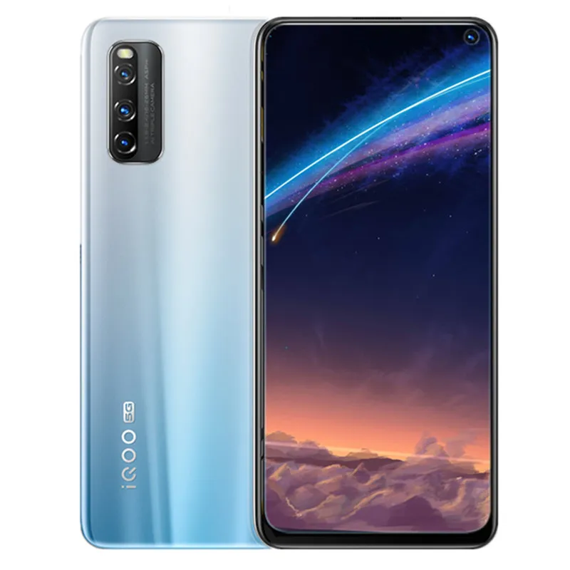 Original Vivo IQOO Z1 5G Mobiltelefon 8GB RAM 128GB 256GB ROM MTK 1000 PLUS OCTA Core Android 6.57 "Fullskärm 48.0mp ar Wake Face ID Fingeravtryck 4500mAh Smart Cell Phone