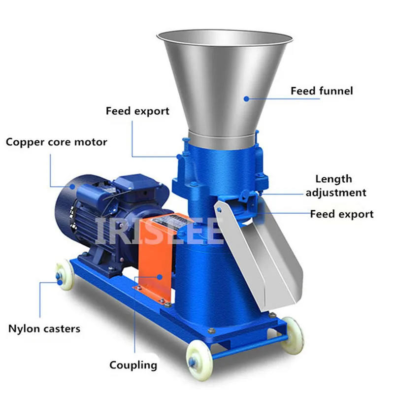 2020 Najnowsze KL-125 4KW Mill Mill Animal Feed Wood Pellet Machine Biomass Pellet Mill 120-150kg H254O