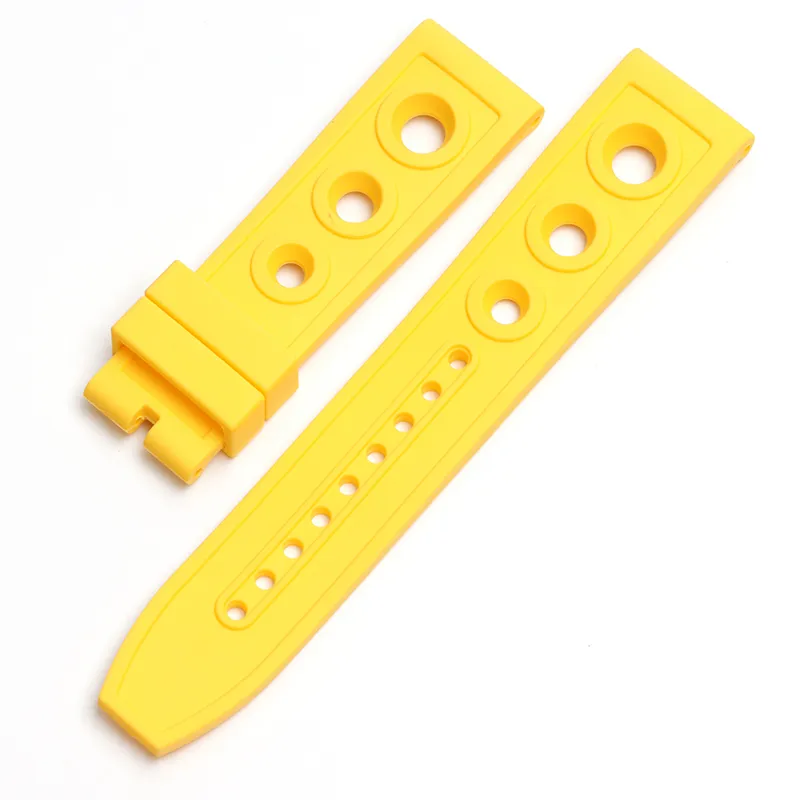 WatchBand for Mens Relógios 22mm 24mm Rubber Men Watch Band preto vermelho amarelo azul cinta para Navitimer/ Vingador/ Fit