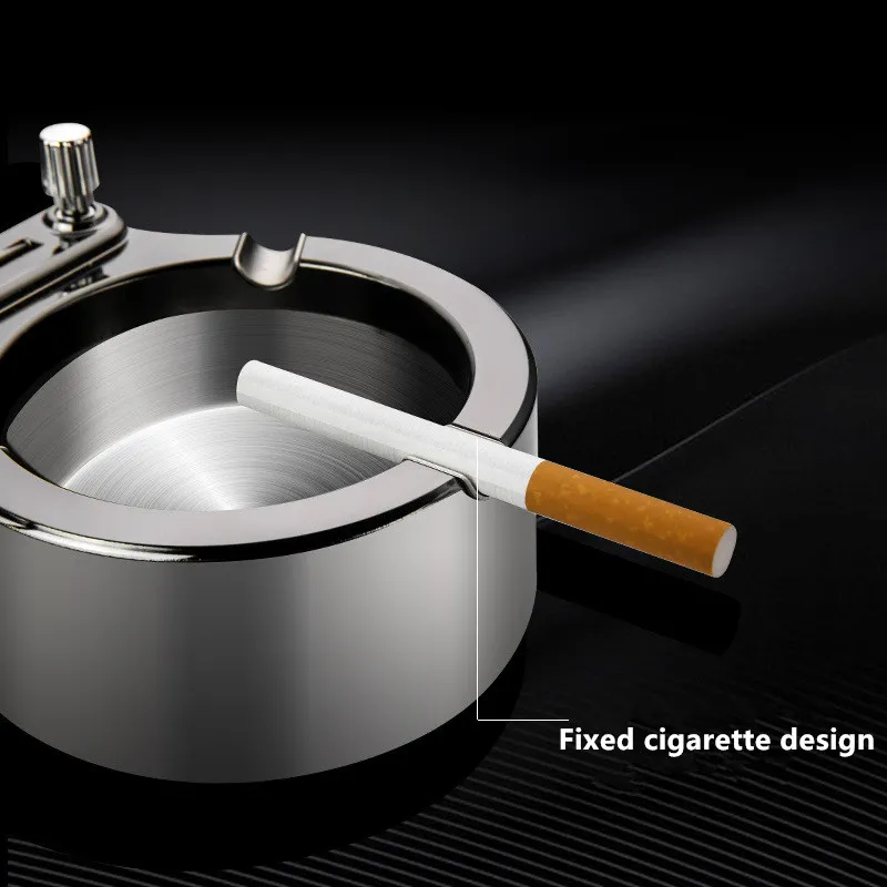 Creative Multifunctional Metal Ashtray 2 IN 1 Smoking Accessories Ten Thousand Match Lighter Cigarette Ash Tray Decorative Cigar C6754795