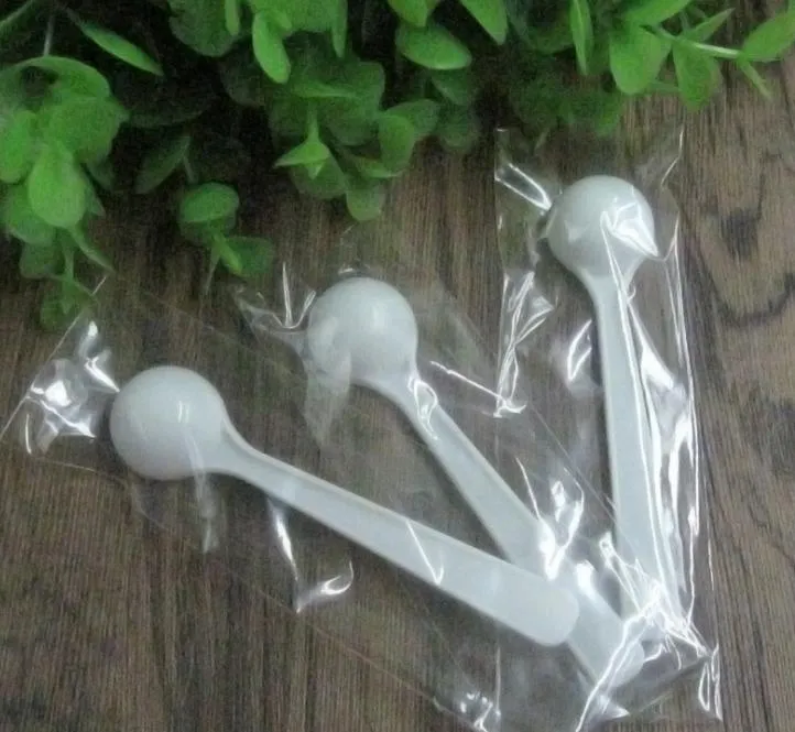 1g Professional Plastic 1 Gram Scoops/Spoons For Food/Milk/Washing Powder White Clear Measuring Spoons