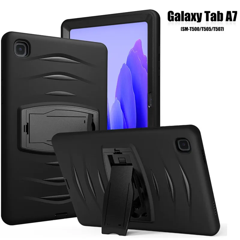 3In1 Heavy Duty Shocksäker tablett Telefonväskor för Samsung Tab T505 T860 T500 T280 P610 iPad 2 3 4 10.2 10.5 9.7 Air Pro 11 Mini 5 Hybrid Hård PC Soft Silicone Back Cover