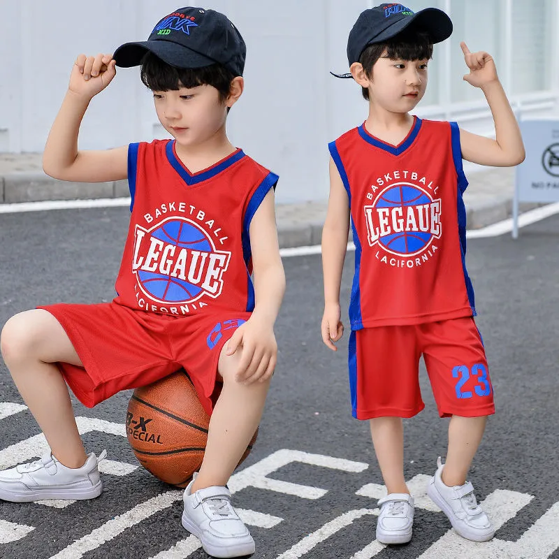 Camiseta juvenil Conjuntos de baloncesto para niños Chaleco deportivo para  niños Camiseta de fútbol transpirable de verano Ropa para correr Ropa para