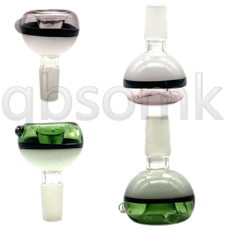 Qbsomk vidro colorido portátil portátil alça 14mm 18mm interface masculina junção bong waterpipe handpipe fumar tigela cabeça de petróleo cabeça