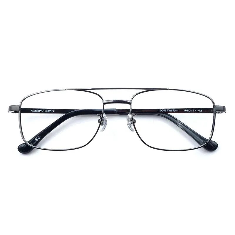 Moda de óculos de sol Quadrões 100% de titânio espetáculos homens miopia/leitura/vidro de feixe duplo progressivo quadro de óculos
