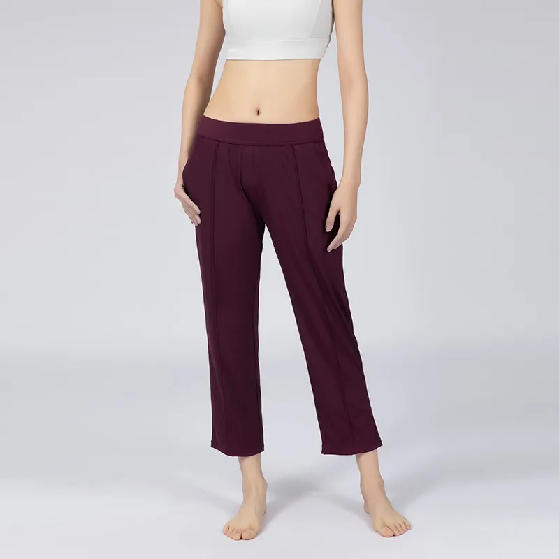 Gevşek Fit Yoga Pantolon Spor Egzersiz Joggers Kadın Elastik Bel Fitness Sport Pantolon Pocket Hızlı kuru spor salonu egzersizi aktif giyim