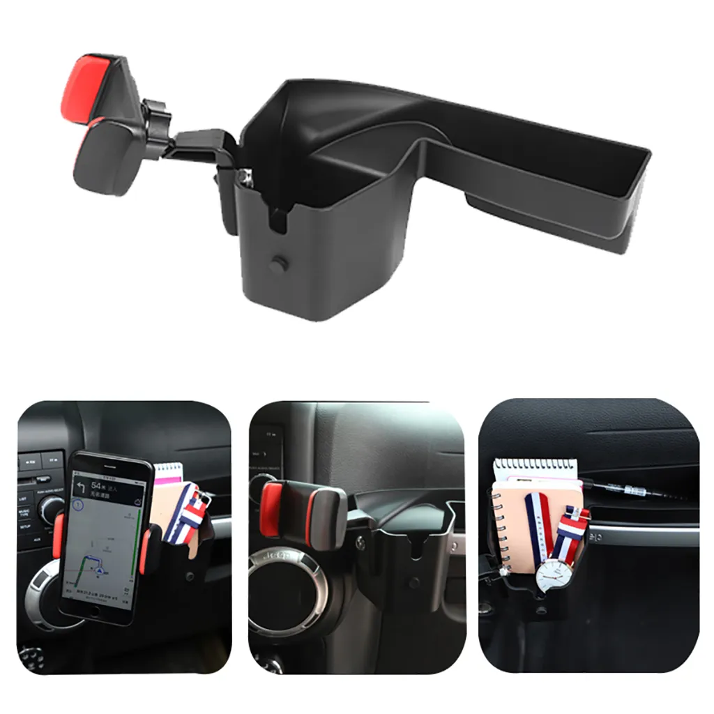 ABS Co-Pilot Armrest Mobiele telefoon Houder Opbergdoos voor Jeep Wrangler JK 2011-2017 Auto Interieur Accessoires